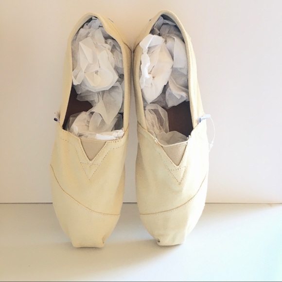 Toms Classic Alpargata Canvas Slip On Cream Shoes - Picture 5 of 11